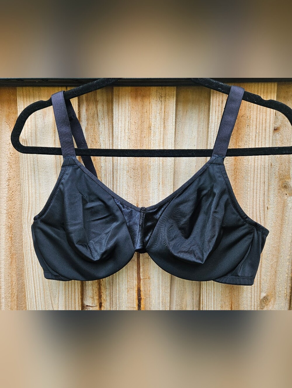 Olga Signature Support Satin Underwire GK50060 Full Coverage Black 40C